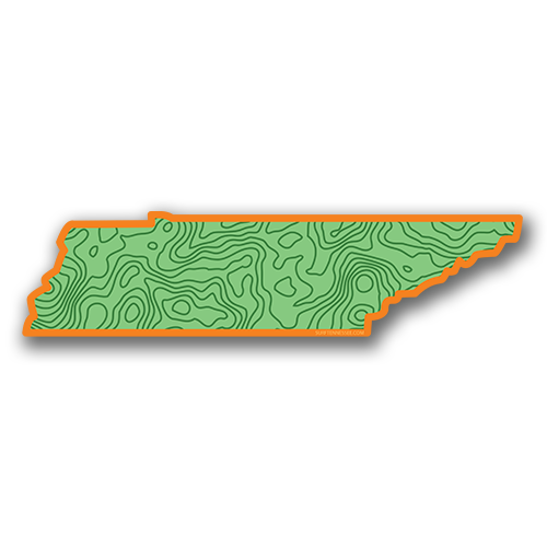 The 16th State Orange Topo Sticker - surf tennessee tennessee shirts